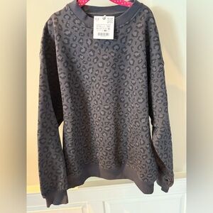 Zara Gray Leopard Print Kids Sweatshirt